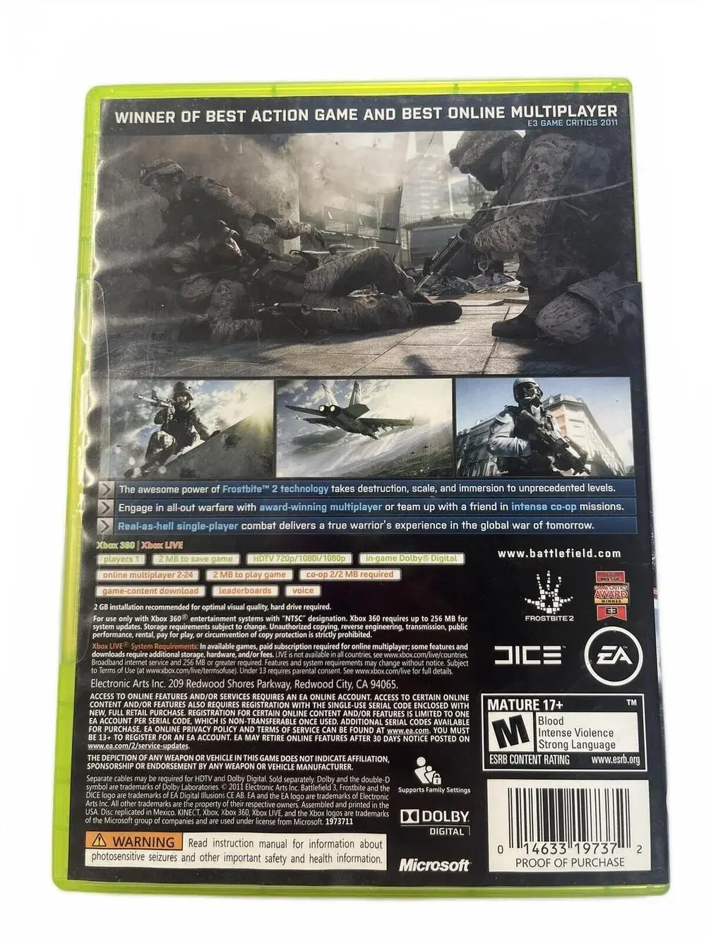 Battlefield 3 Battlefield 4 Xbox360 Video Game 2 Disc Bundle First-person Gaming